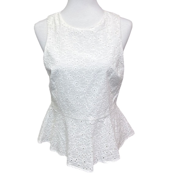 Michael Kors Eyelet Peplum Blouse - Picture 1 of 5